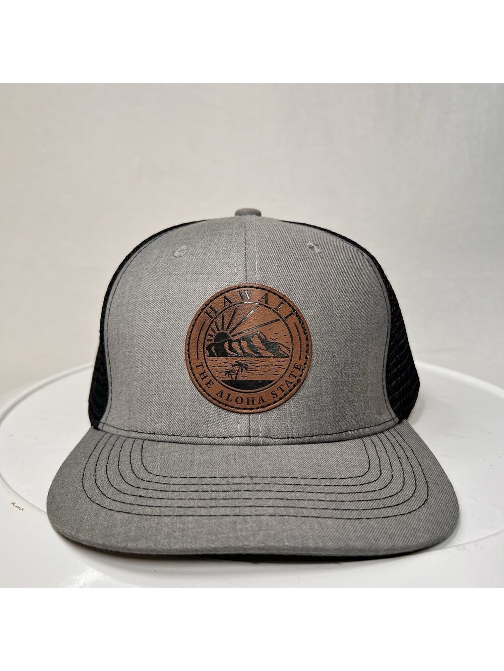 Hawaii -The Aloha State - Leather Patch Snapback One Size